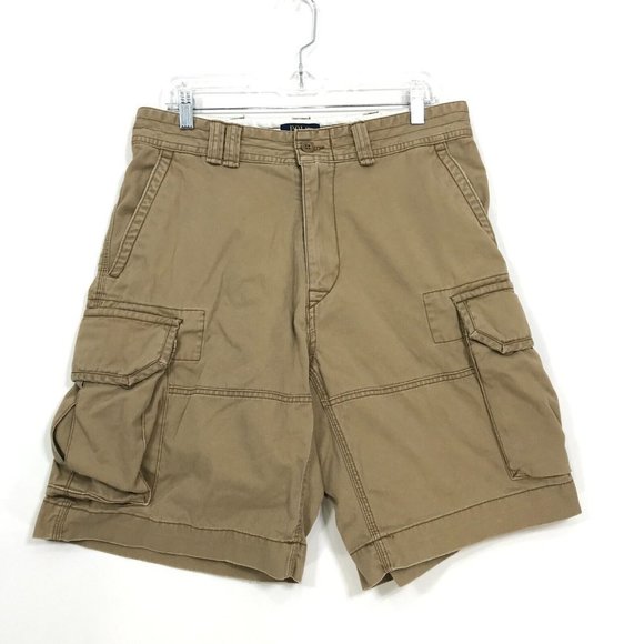 Polo Ralph Lauren Other - Polo Ralph Lauren CARGO Short Brown Flat Front Mens 34 Light Distress 10" Inseam